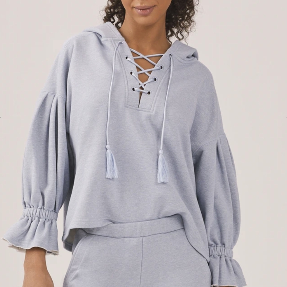 Something Navy Sophia Lace Up Hoodie